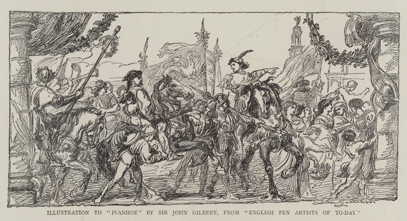 Illustration til Ivanhoe af John Gilbert