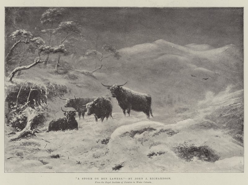 En storm på Ben Lawers af John Isaac Richardson