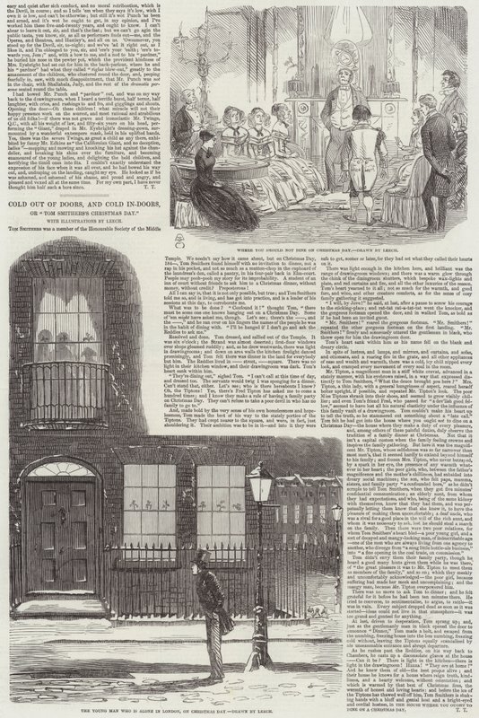 Koldt ude af dørene, og koldt indendørs, eller Tom Smithers juledag af John Leech
