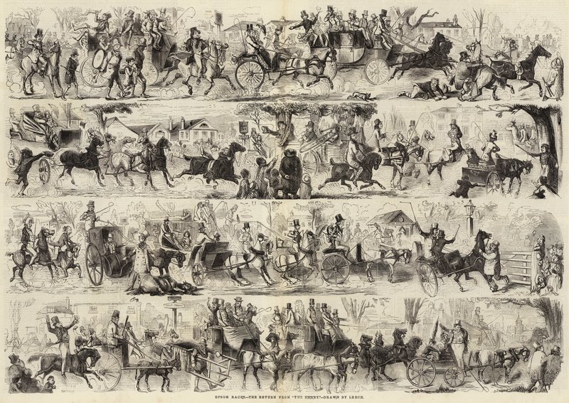 Epsom Races, Return from The Derby af John Leech