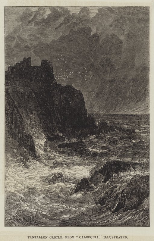 Tantallon Slot, fra Caledonien, illustreret af John MacWhirter
