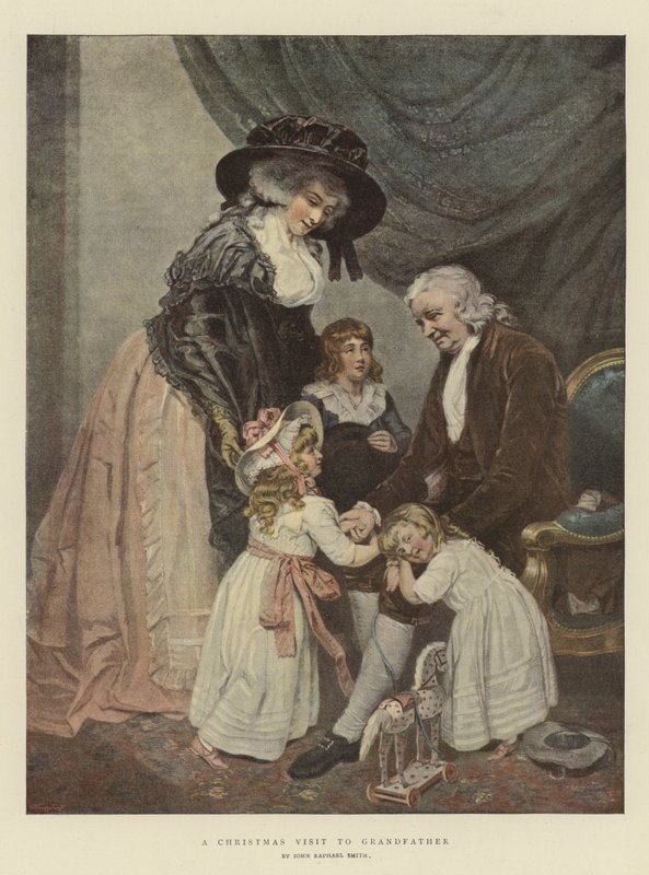 Et julebesøg hos bedstefar (chromolitho) af John Raphael Smith