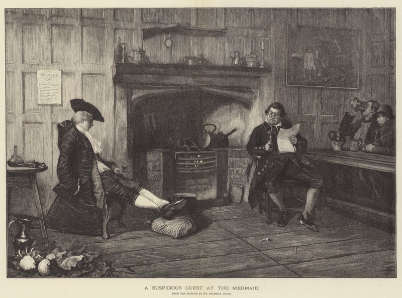 En mistænkelig gæst på havfruen af John Seymour Lucas