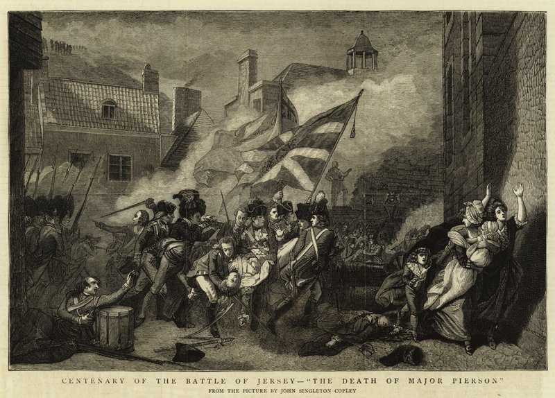 Hundredåret for slaget ved Jersey, Major Peirsons død af John Singleton Copley