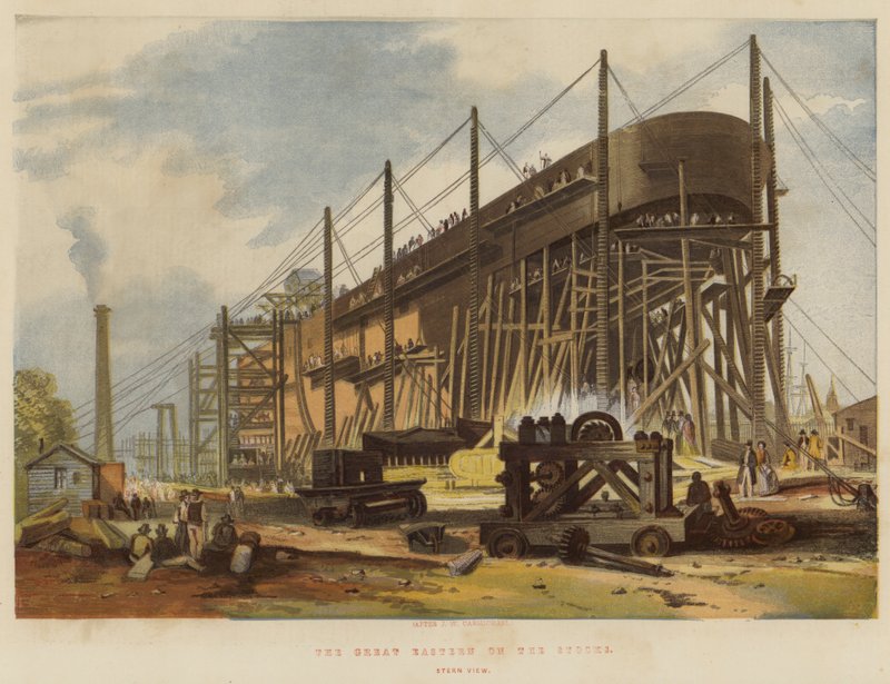 The Great Eastern på Stocks, agterudkig af John Wilson Carmichael