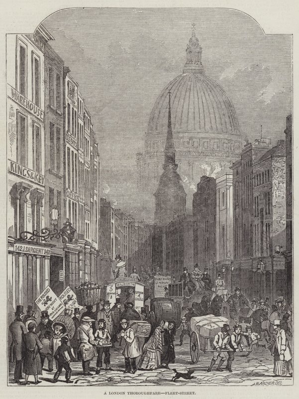 A London Thoroughfare, Fleet-Street af John Wykeham Archer