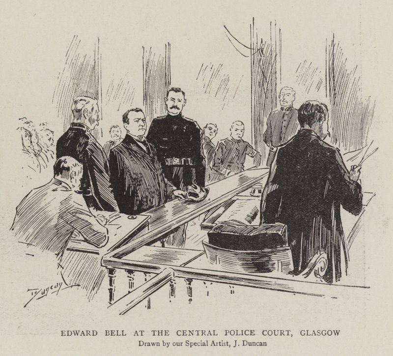 Edward Bell ved Central Police Court, Glasgow af after John Duncan