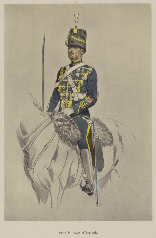 19. husar, korporal (farve litho) af John (after) Charlton