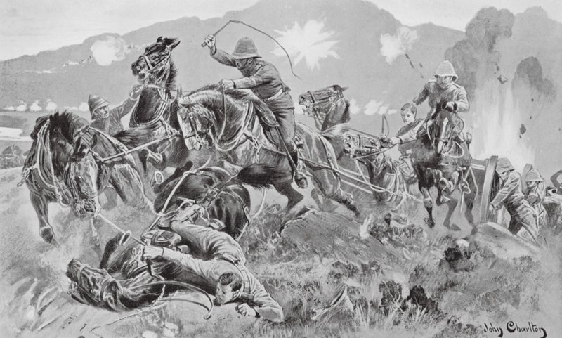 Saving the Guns at the Tugela (litografi) af John (after) Charlton