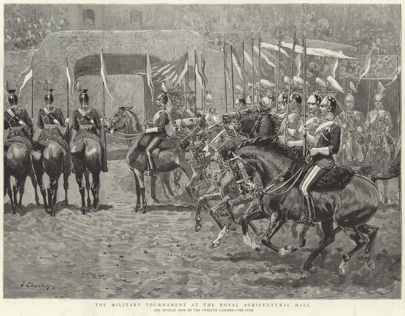 Militærturneringen i Royal Agricultural Hall (gravering) af John (after) Charlton