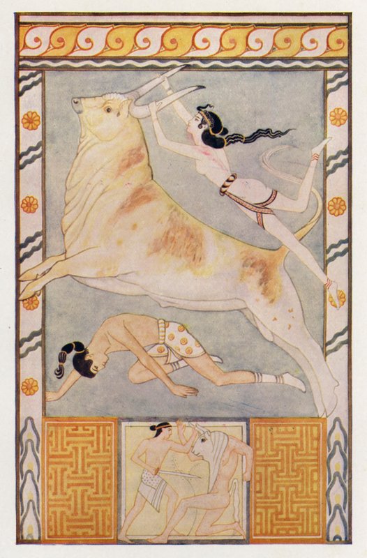 The Bull-Baiters (farvelitografi) af John (after) Duncan