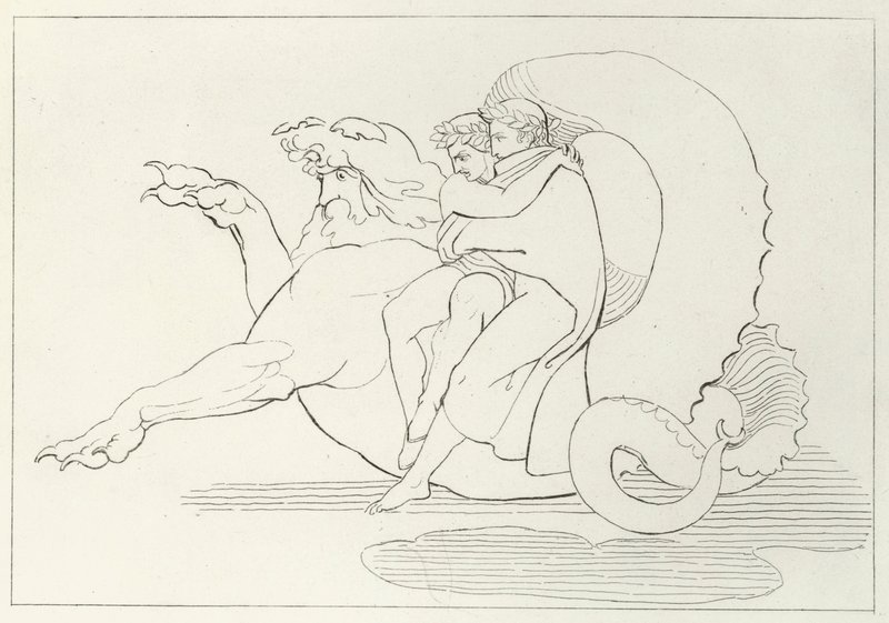 Gerion, Inferno, Canto 17 (gravering) af John (after) Flaxman