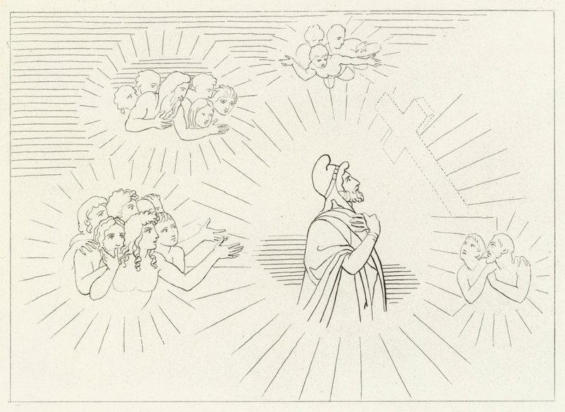 Heavenly Splendours, Paradise, Canto 20 (gravering) af John (after) Flaxman
