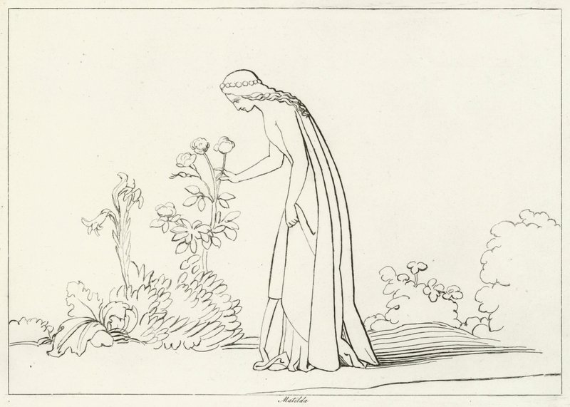 Matilda, Skærsilden, Canto 28 (gravering) af John (after) Flaxman