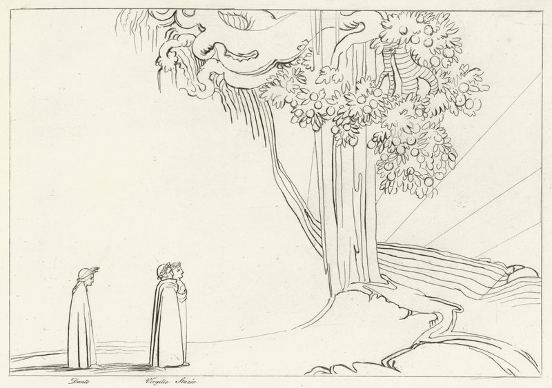 Omfangenhedens region, skærsilden, Canto 22 (gravering) af John (after) Flaxman