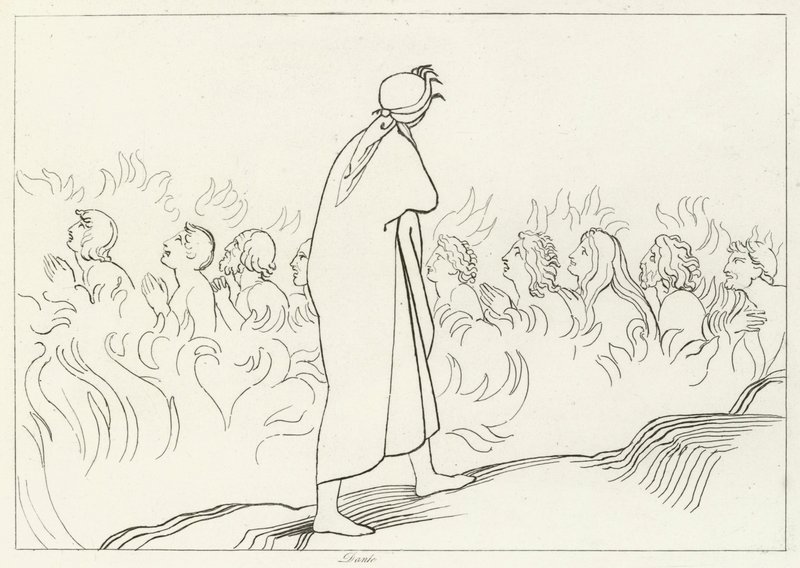 Den kødfulde, skærsilden, sang 25 (stik) af John (after) Flaxman