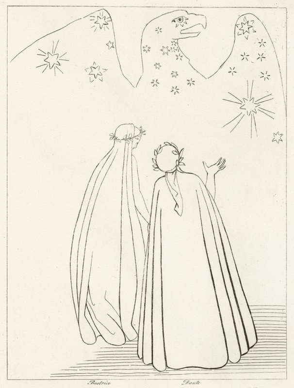 The Celestial Eagle, Paradise, Canto 19 (gravering) af John (after) Flaxman