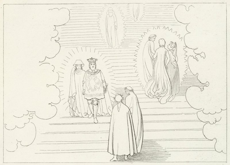 The Celestial Steps, Paradise, Canto 21 (gravering) af John (after) Flaxman
