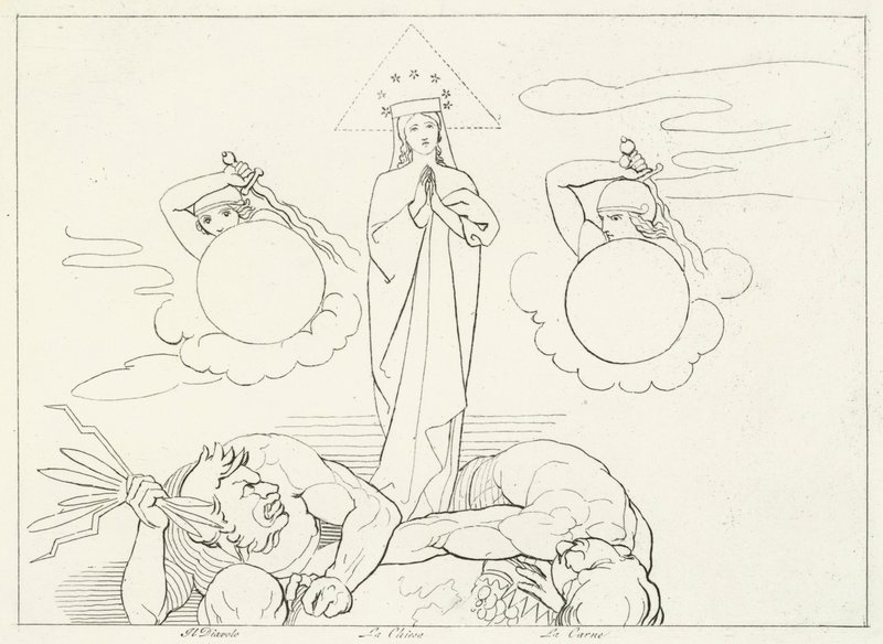 The Church Militant, Paradise, Canto 25 (gravering) af John (after) Flaxman