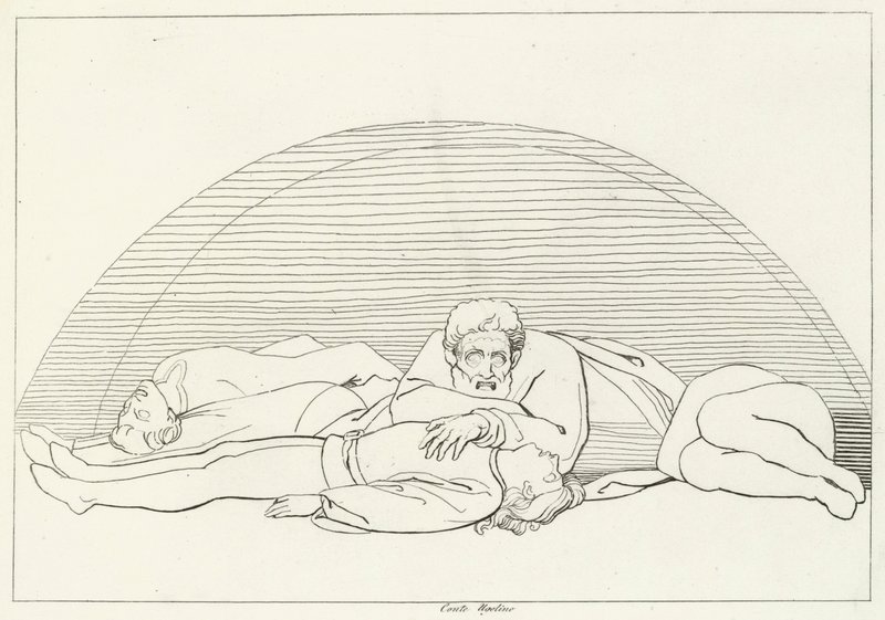 Ugolinos død, Inferno, Canto 33 (gravering) af John (after) Flaxman