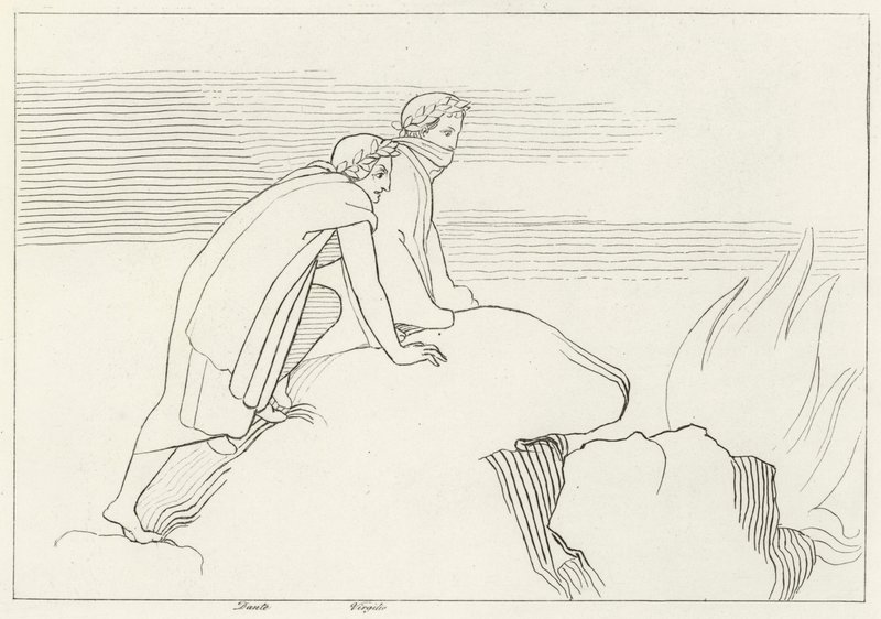 Den flammende bugt, Inferno, Canto 26 (stik) af John (after) Flaxman