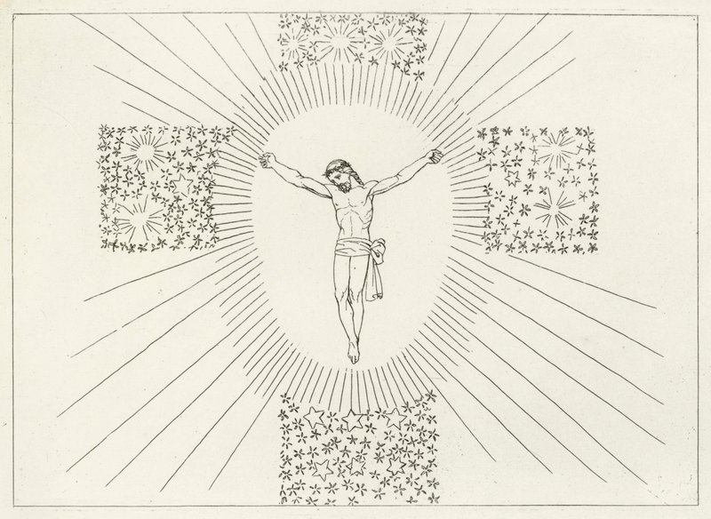 The Glorious Cross, Paradise, Canto 14 (gravering) af John (after) Flaxman