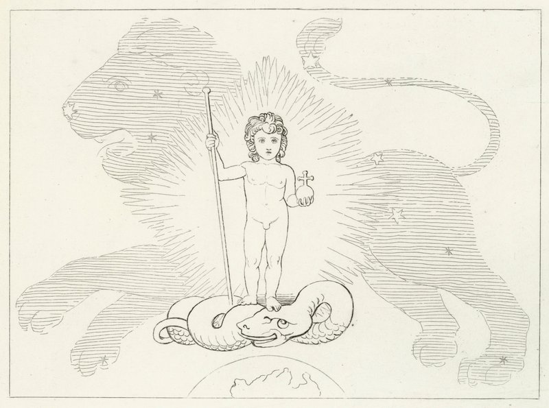 The Infant Saviour, Paradise, Canto 16 (gravering) af John (after) Flaxman