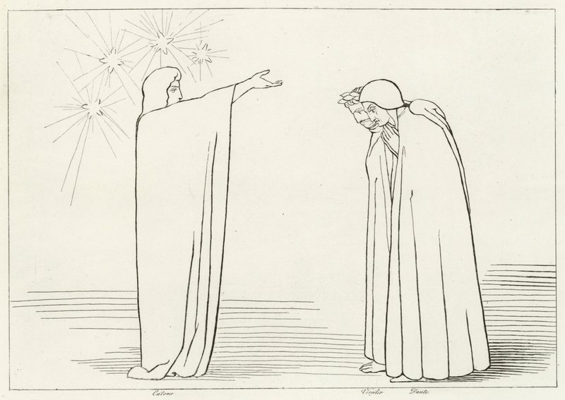 The Mountain of Probation, Skærsilden, Canto 1 (gravering) af John (after) Flaxman