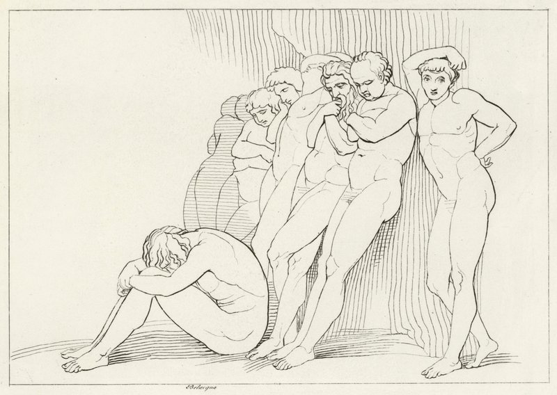 The Negligent, Skærsilden, Canto 4 (gravering) af John (after) Flaxman