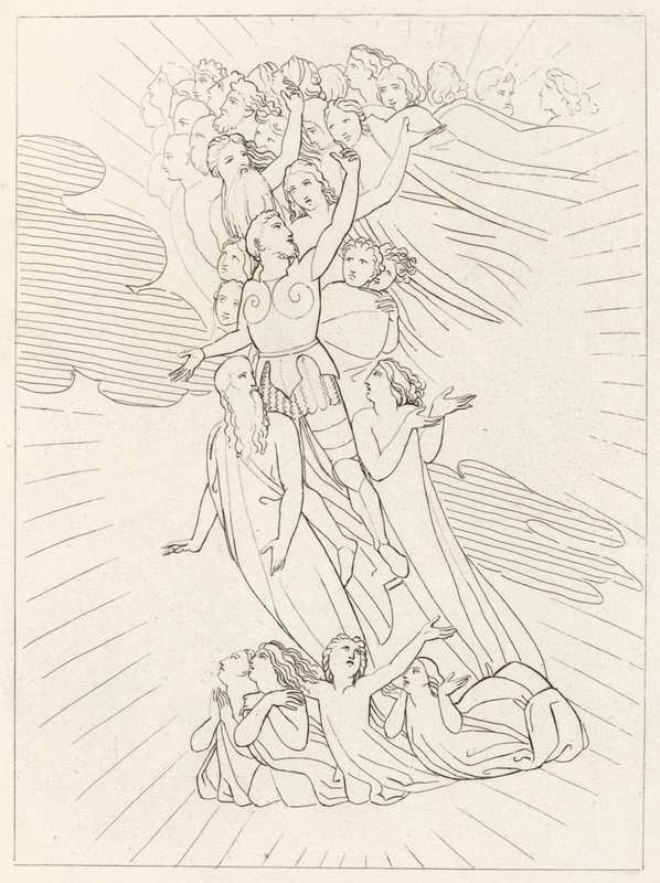 The Planet Jupiter, Paradise, Canto 18 (gravering) af John (after) Flaxman