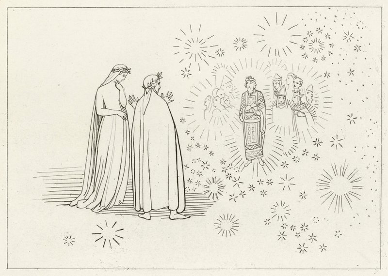 The Planet Mercury, Paradise, Canto 5 (gravering) af John (after) Flaxman