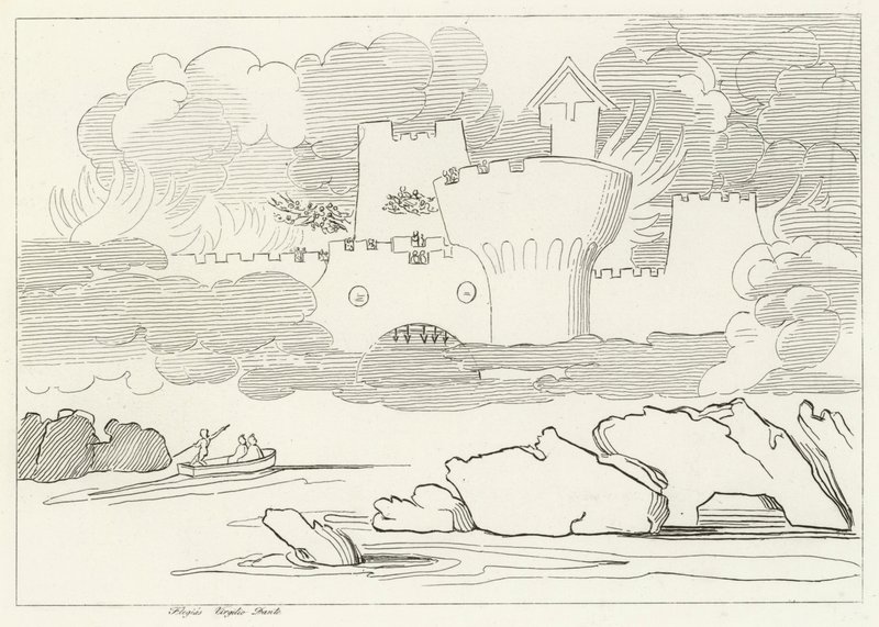 The Pool of Envy, Inferno, Canto 8 (gravering) af John (after) Flaxman
