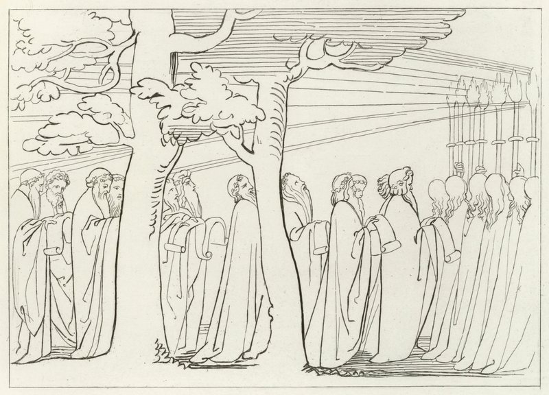 The Procession of Elders, Skærsilden, Canto 29 (gravering) af John (after) Flaxman
