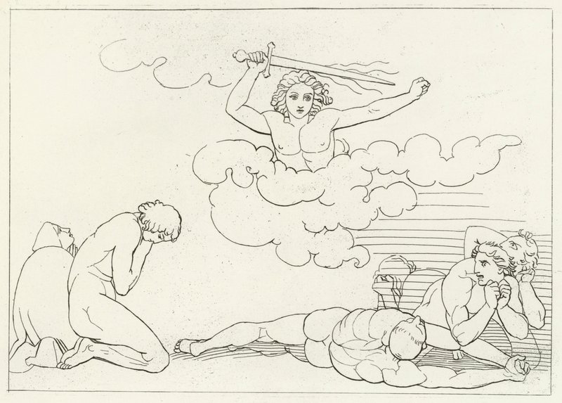The Terrors of Guilt, Paradise, Canto 22 (gravering) af John (after) Flaxman