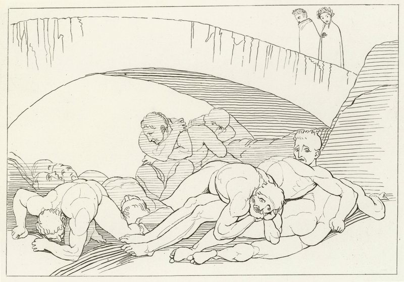 Sygdommens dal, Inferno, Canto 29 (stik) af John (after) Flaxman