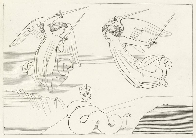 The Valley, Skærsilden, Canto 8 (gravering) af John (after) Flaxman