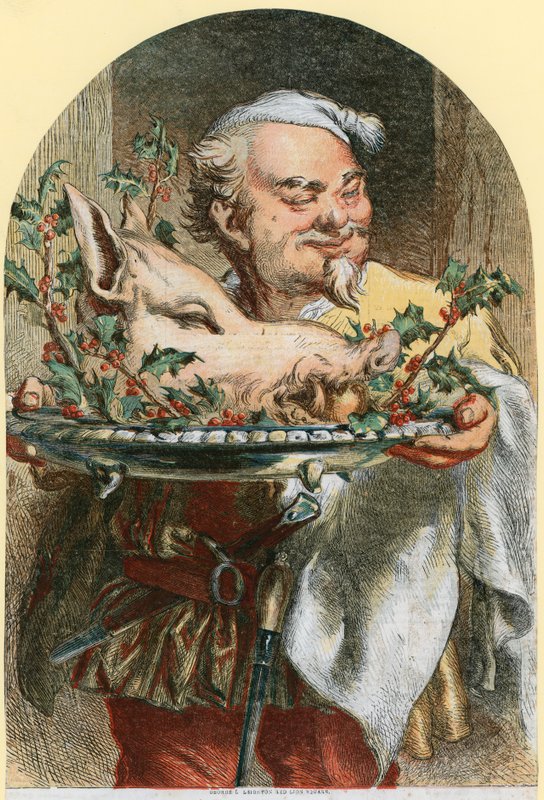 Indføring af ornes hoved (farvet indgravering) af John (after) Gilbert