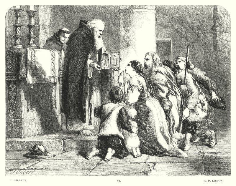 Lord Byrons barn Harold, Canto I, strofe 20 (gravering) af John (after) Gilbert