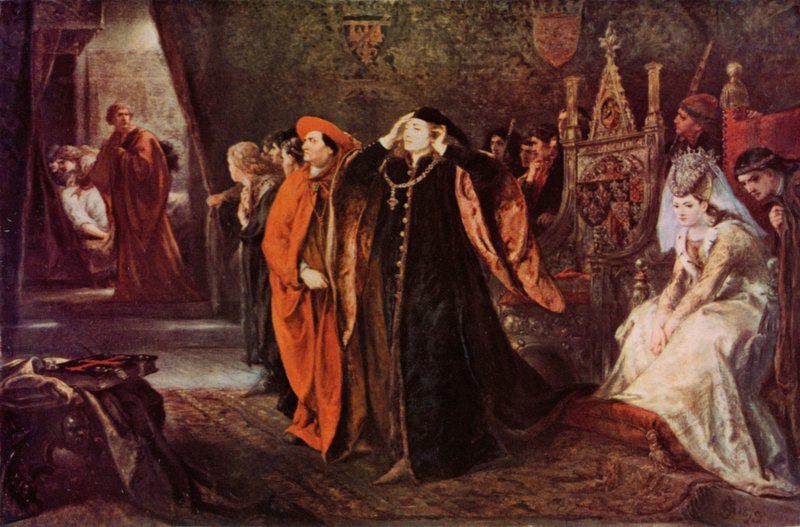 Shakespeare: The Death of Gloucester, King Henry VI, Part II, Act III, Scene 2 (farve litho) af John (after) Gilbert
