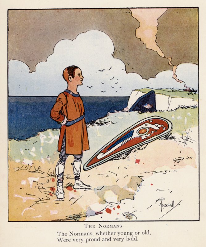 Normannerne (farvelitografi) af John (after) Hassall