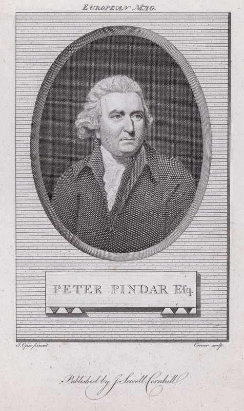John Wolcot, engelsk læge og satiriker, der skrev under pennenavnet Peter Pindar (gravering) af John (after) Opie