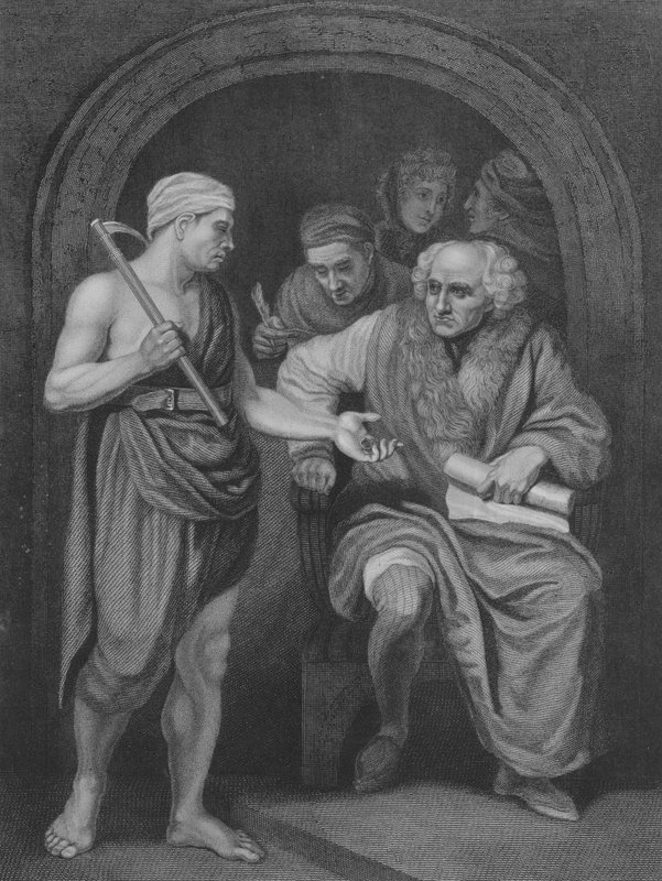 The Lord of the Vineyard, St. Matthæus 20, Vers 1-17 (gravering) af John (after) Opie