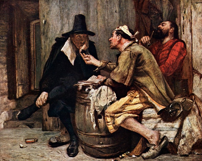 Cromwells helgener (farvelitografi) af John (after) Pettie