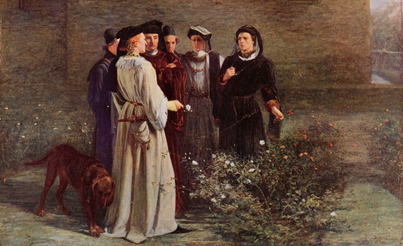 Shakespeare: The Red Rose and the White, Henry VI, Del I, Act II, Scene 4 (Color Litho) af John (after) Pettie
