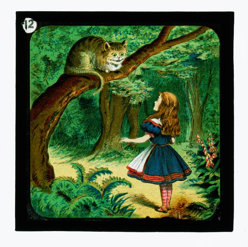 Alice i Eventyrland, farvede lanterneglas (lanternerutsjebane) af John (after) Tenniel