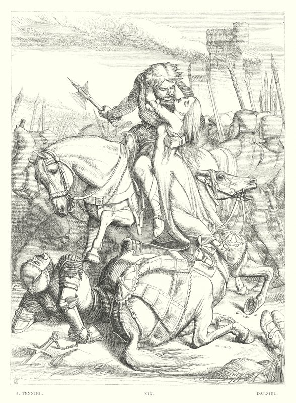 Lord Byrons barn Harold, Canto III, strofe 49 (gravering) af John (after) Tenniel