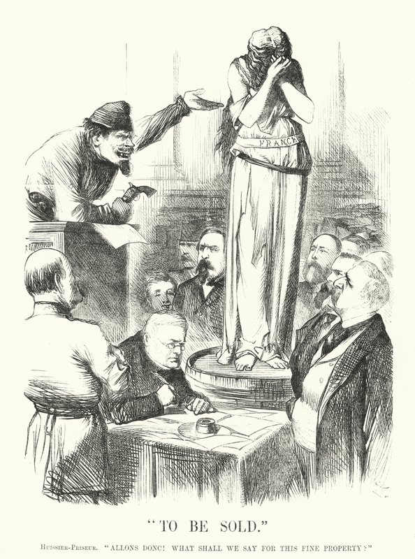 Punch tegneserie: Skal sælges - Pariserkommunen (gravering) af John (after) Tenniel