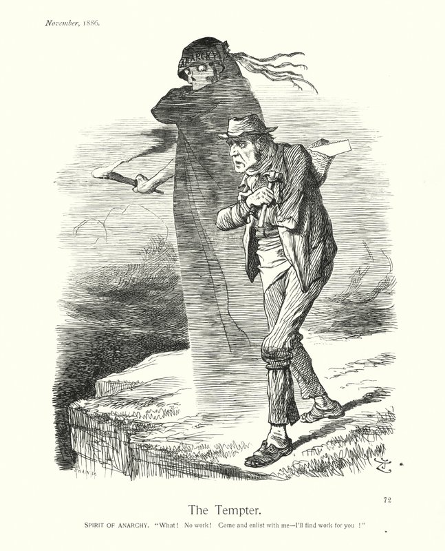 Sir John Tenniel-tegneserie: Fristeren (kobberstik) af John (after) Tenniel