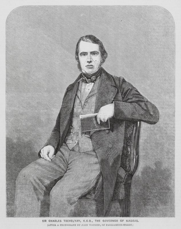 Sir Charles Trevelyan, britisk koloniadministrator (kobberstik) af John (after) Watkins
