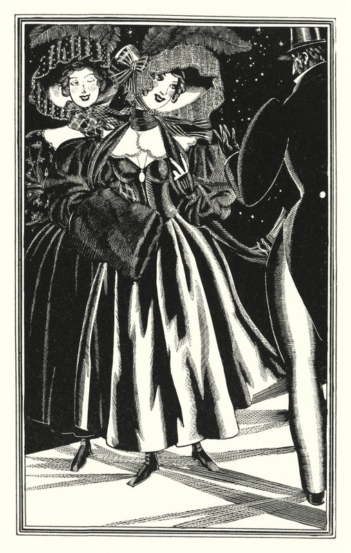 Illustration til Don Juan af Lord Byron: Pedestrian Paphians, commodious but immoral (litho) af John Austen